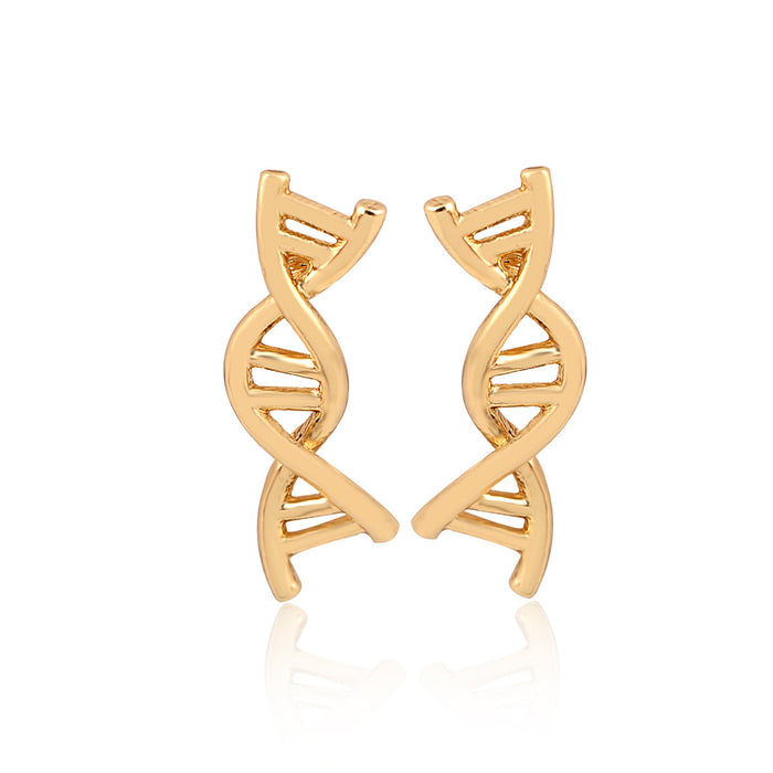 DNA Helix Stainless Steel Stud Earrings - Modern and Innovative Jewelry