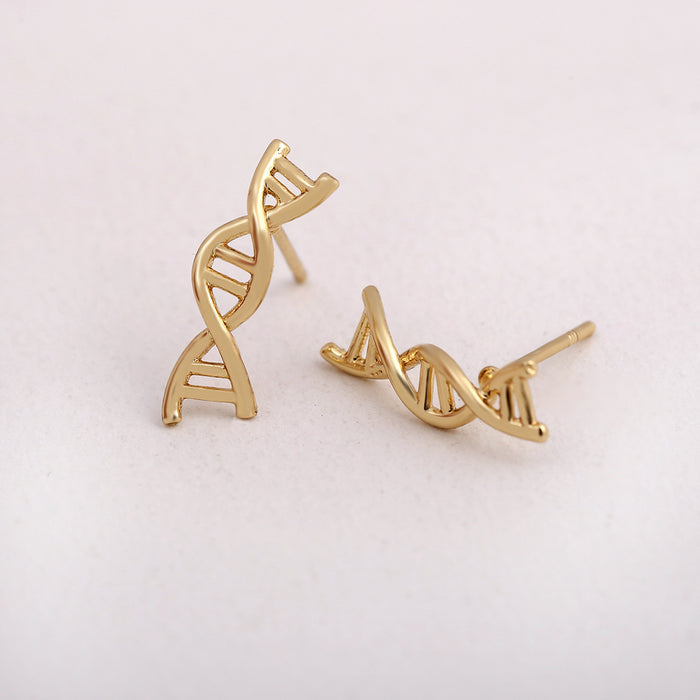 DNA Helix Stainless Steel Stud Earrings - Modern and Innovative Jewelry