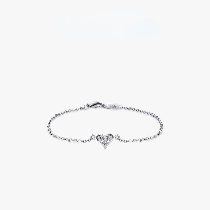 S925 silver delicate heart bracelet - wallojewerly 