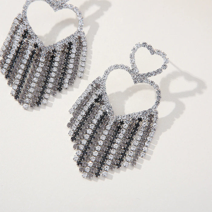 Vintage Tassel Earrings - Exquisite Rhinestone Jewelry for Brides