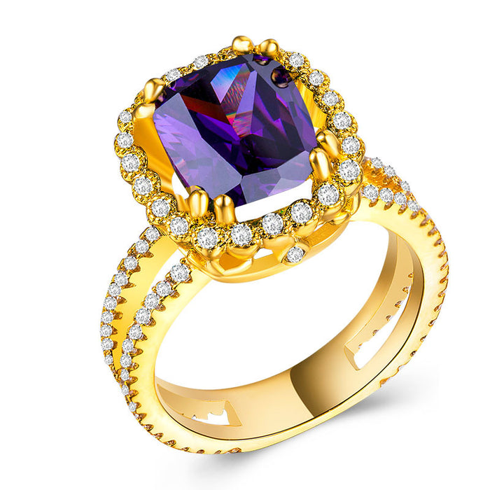 Hot selling gold plated ring zircon women's ring wholesale factory