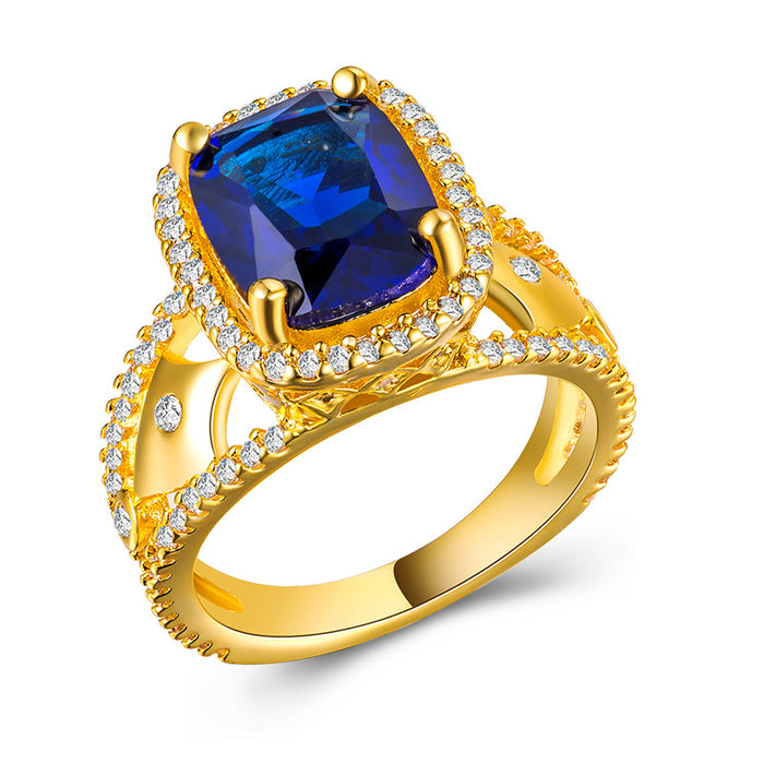 18K Gold Plated Zircon Ring Women's Gift Wholesale