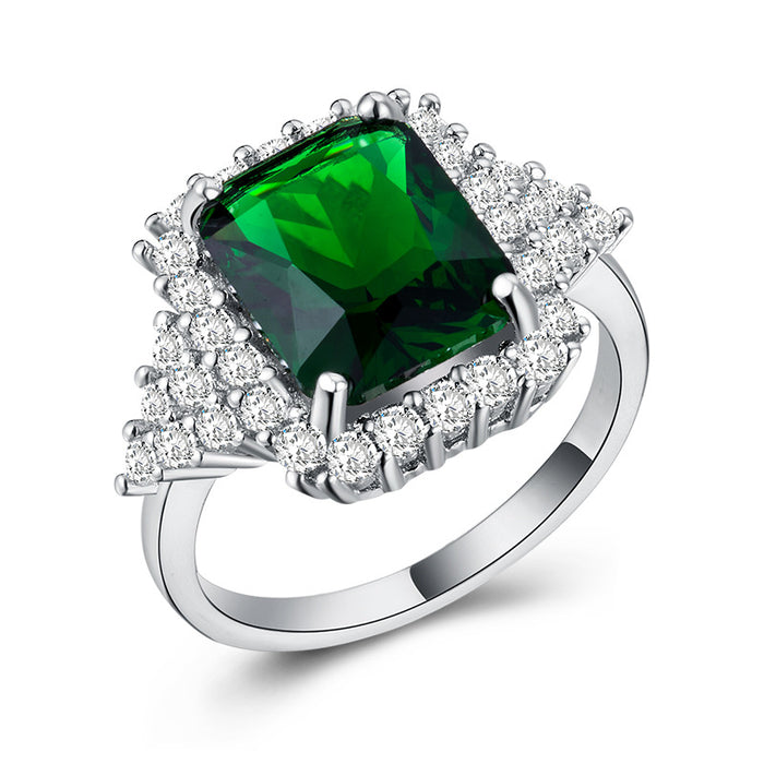 Geometric zircon women's ring gold plated silver plated wholesale
