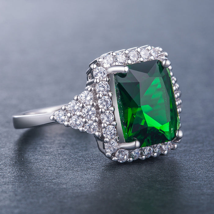 Geometric zircon women's ring gold plated silver plated wholesale