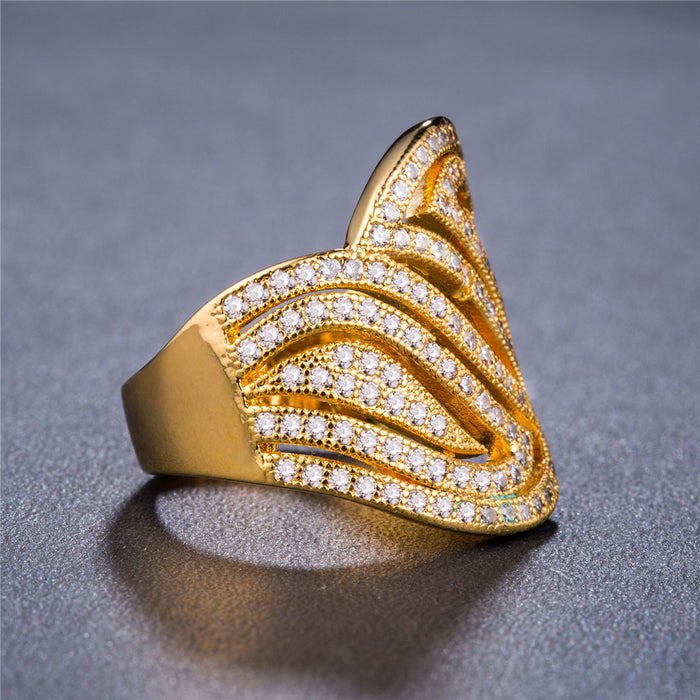 Vintage women's zircon ring silver plated e-commerce wholesale