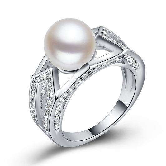 Vintage Style Silver Plated Zirconia Women's Ring Gift Jewelry Wholesale