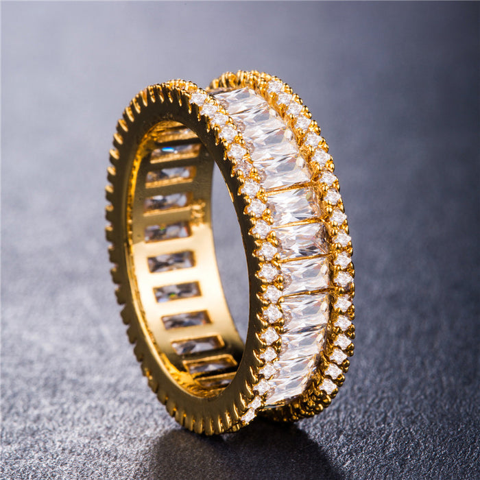 Luxury vintage full diamond ladies zircon ring silver plated wholesale