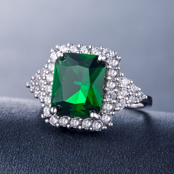Geometric zircon women's ring gold plated silver plated wholesale