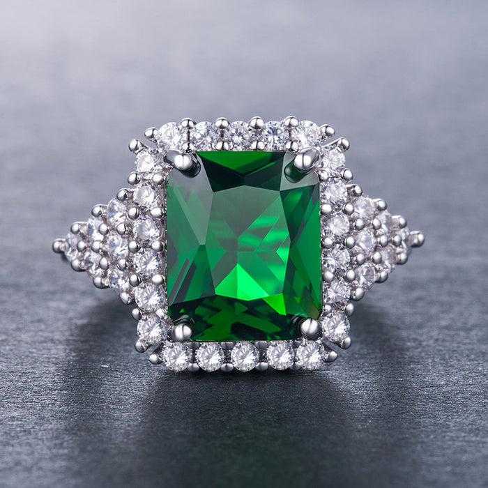 Geometric zircon women's ring gold plated silver plated wholesale