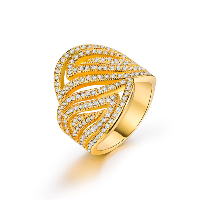 Vintage women's zircon ring silver plated e-commerce wholesale