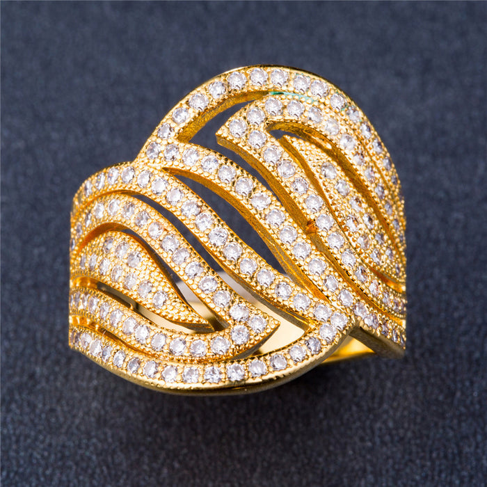 Vintage women's zircon ring silver plated e-commerce wholesale