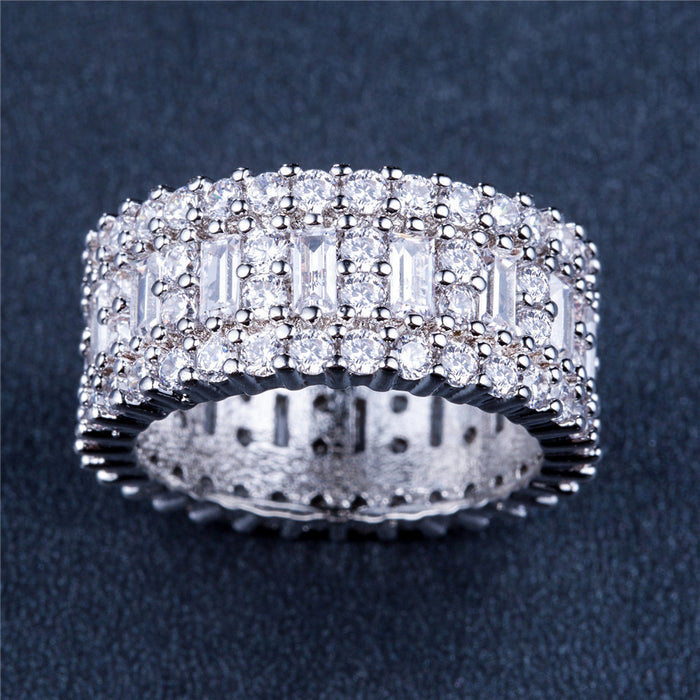 Creative Leaf Zircon Ring Silver Plated Women Jewelry Wholesale