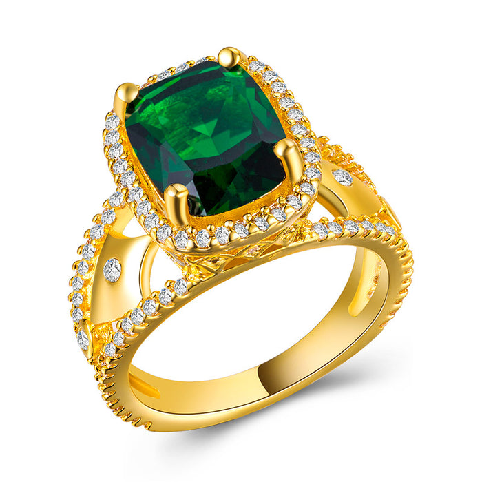 18K Gold Plated Zircon Ring Women's Gift Wholesale