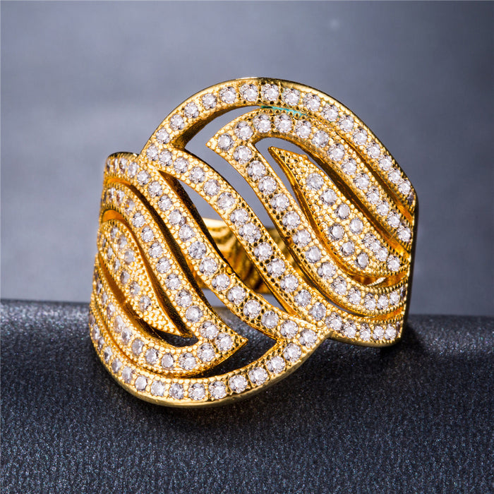 Vintage women's zircon ring silver plated e-commerce wholesale