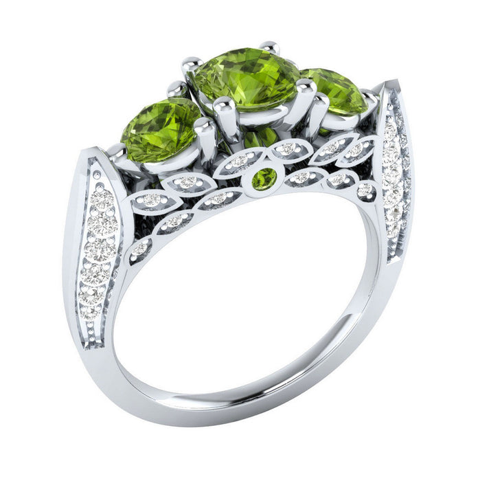 Colored Zircon Women Ring Silver Plated Fashion Jewelry Wholesale