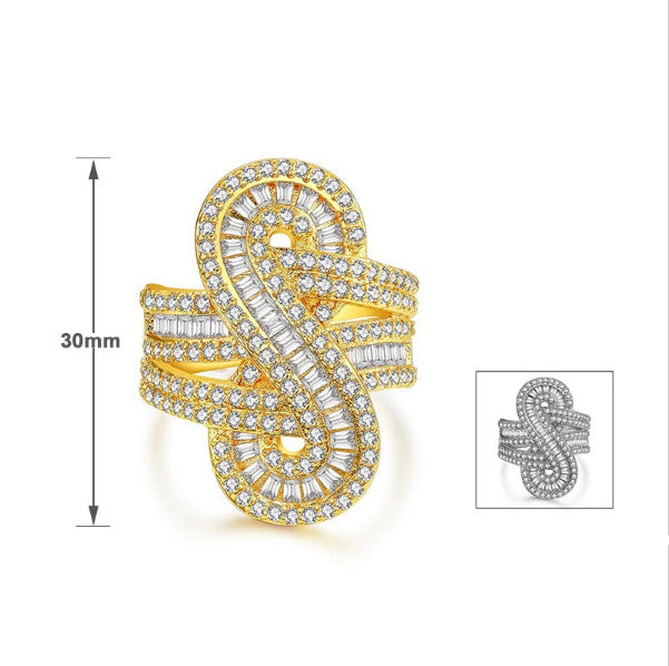 Vintage zircon ring silver plated ring e-commerce wholesale