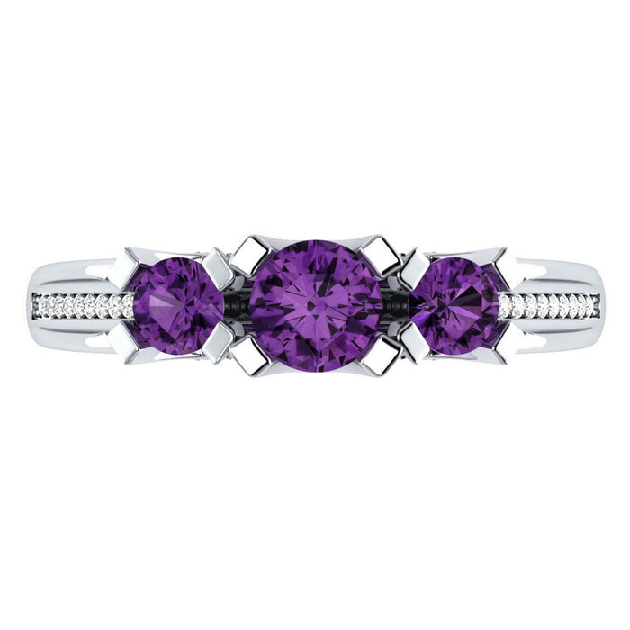 Elegant zircon ring silver plated luxury vintage wholesale - wallojewerly 
