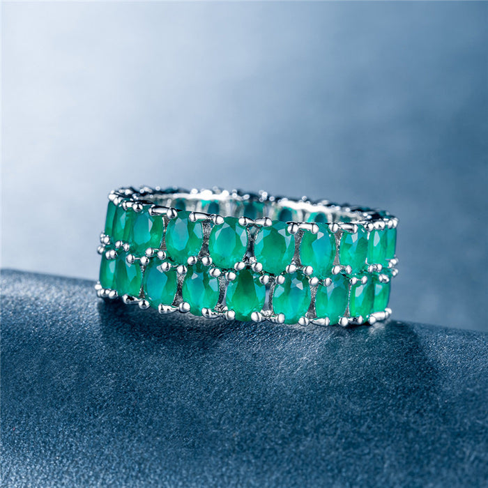 Gypsophila zircon gold-plated ring European and American luxury jewelry wholesale