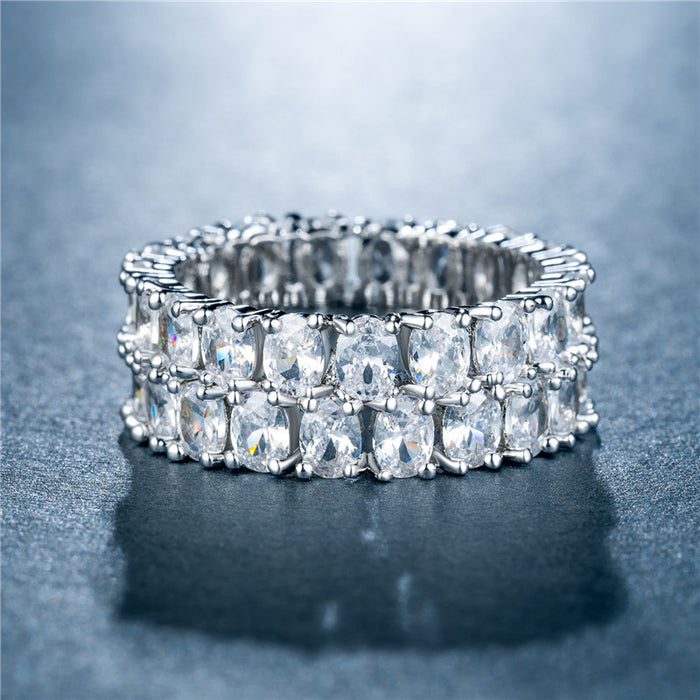 Gypsophila zircon gold-plated ring European and American luxury jewelry wholesale