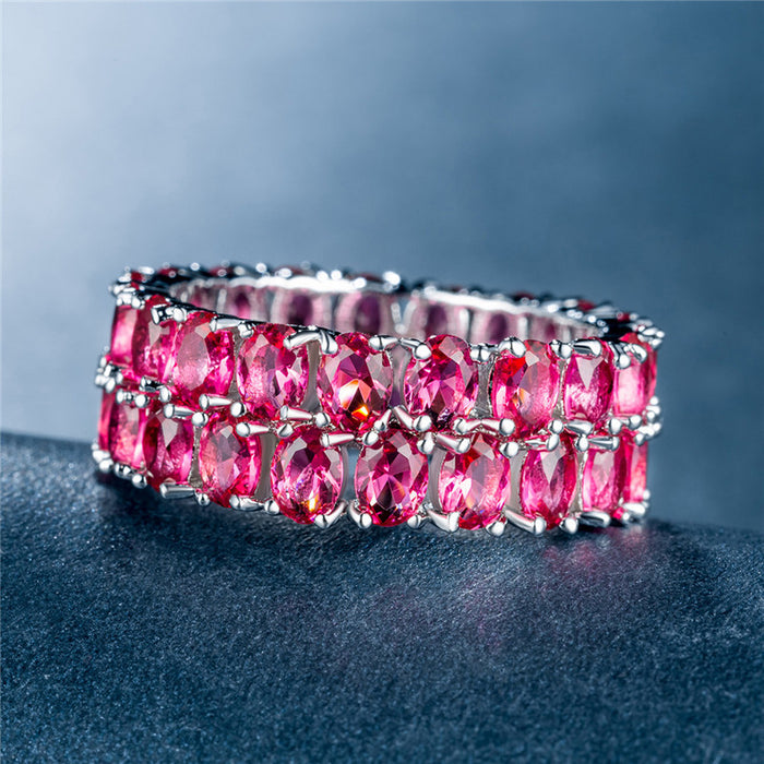 Gypsophila zircon gold-plated ring European and American luxury jewelry wholesale