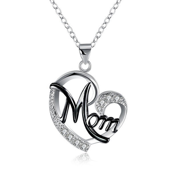 Collar con colgante de diamantes en forma de corazón, regalo para el Día de la Madre