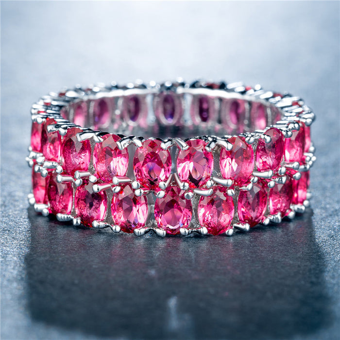 Gypsophila zircon gold-plated ring European and American luxury jewelry wholesale