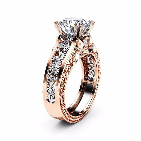 Alloy 14K rose gold plated ring for women cross-border wholesale jewelry