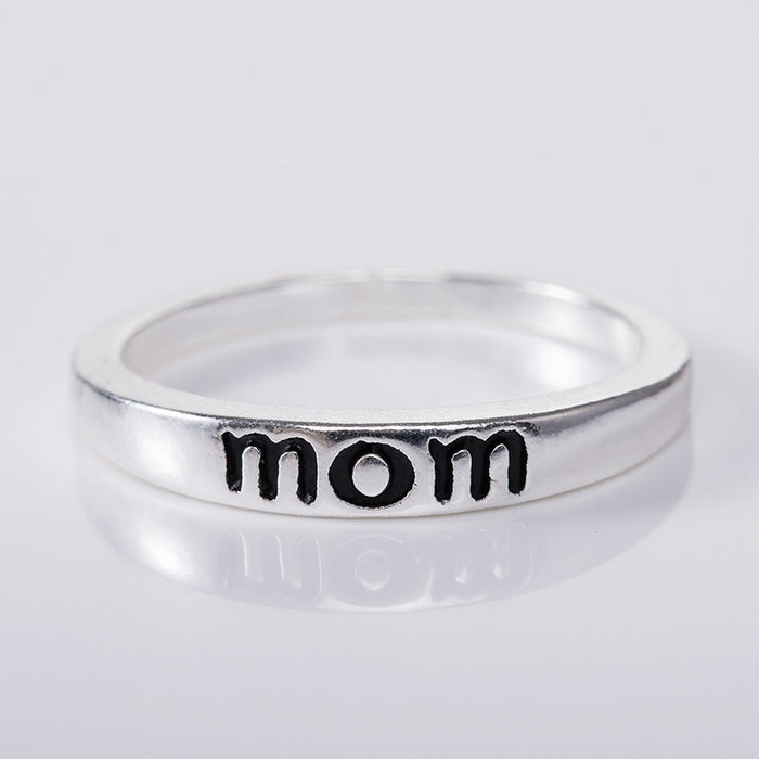 MOM Mother's Day Ring Silver Plated Zircon Jewelry Wholesale