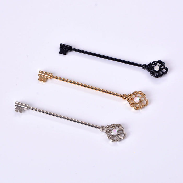 Earrings Stainless Steel Body Piercing Jewelry Imitation Long Key Ear Bone Stud - wallojewerly 