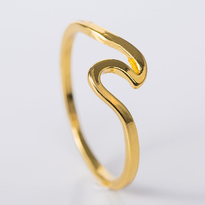 Wave ring simple silver-plated ring popular jewelry