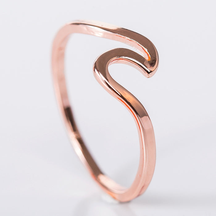 Wave ring simple silver-plated ring popular jewelry