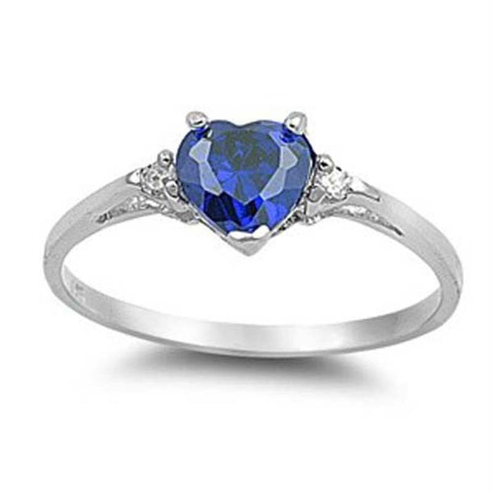 Anillo de plata bañada en cobre con circonitas en forma de corazón y diamantes para mujer