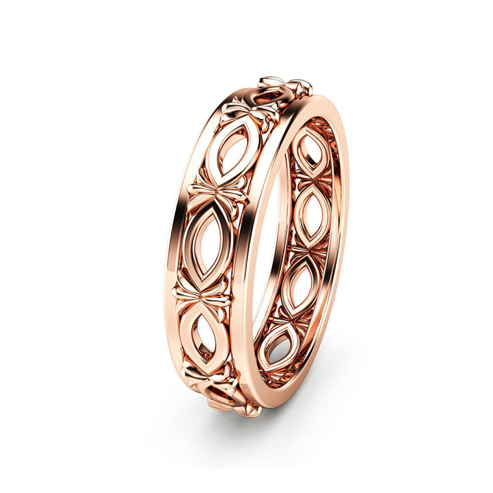 Anillo de moda para mujer con letra M, chapado en oro rosa, diamante, nuevo estilo europeo y americano