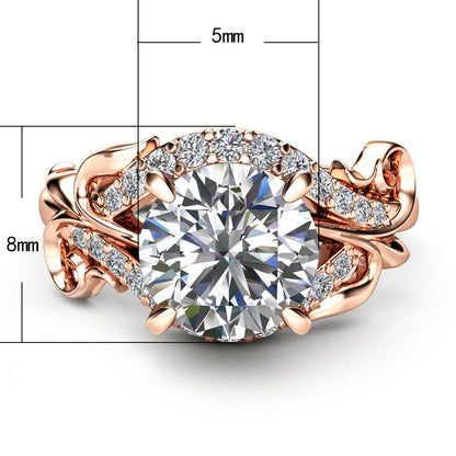 Three-color combination ring set copper-plated zircon women's party jewelry