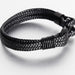 Bracelet Stainless Steel Black Leather Braided Boat Anchor - wallojewerly 