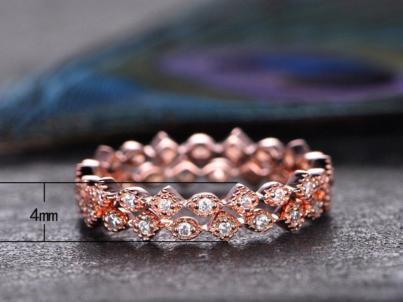 Light luxury square diamond zircon women's ring exquisite rose gold plated couple ring