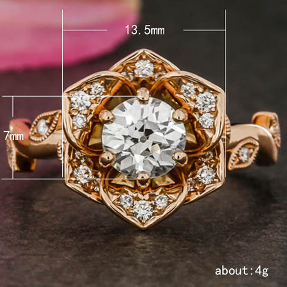 Rose Gold Plated Zircon Engagement Ring