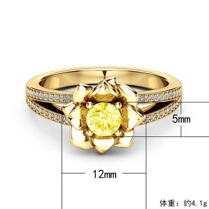 OL geometric line inlaid crystal ring fashion party women's jewelry