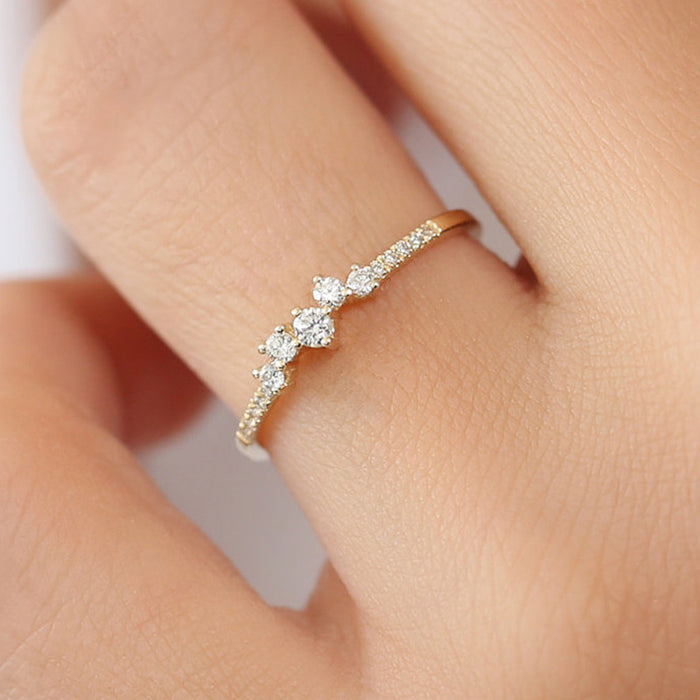 Micro-inlaid zircon ring for women wedding engagement gift