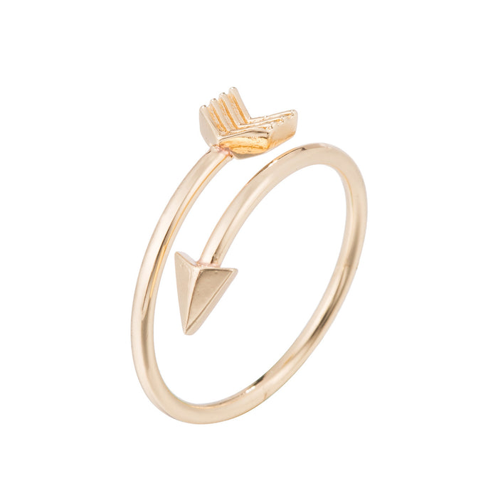 Gold-inlaid arrow ring, Japanese and Korean couple simple ring wholesale