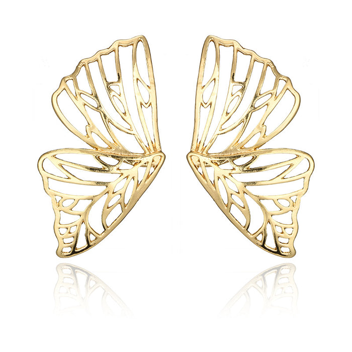 Butterfly earrings exaggerated hollow alloy earrings