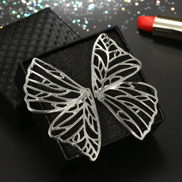 Butterfly earrings exaggerated hollow alloy earrings