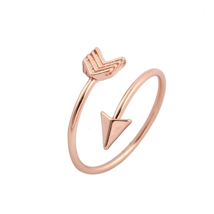 Gold-inlaid arrow ring, Japanese and Korean couple simple ring wholesale