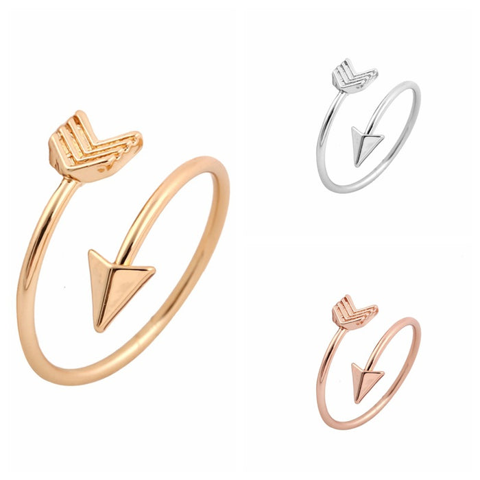 Gold-inlaid arrow ring, Japanese and Korean couple simple ring wholesale