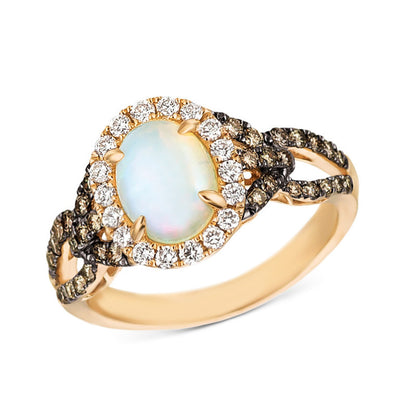 Moonstone geometric lines alloy women's ring