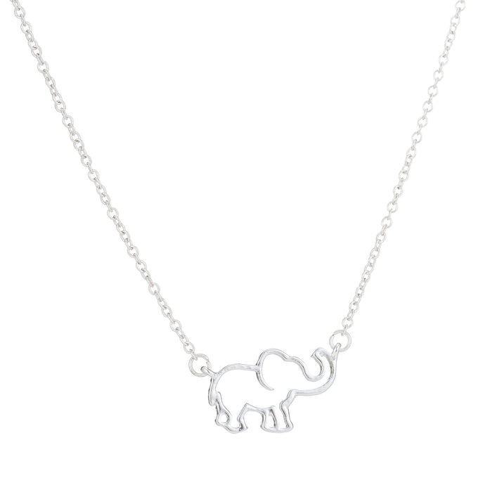 American elephant necklace, simple hollow animal pendant European and American popular jewelry wholesale