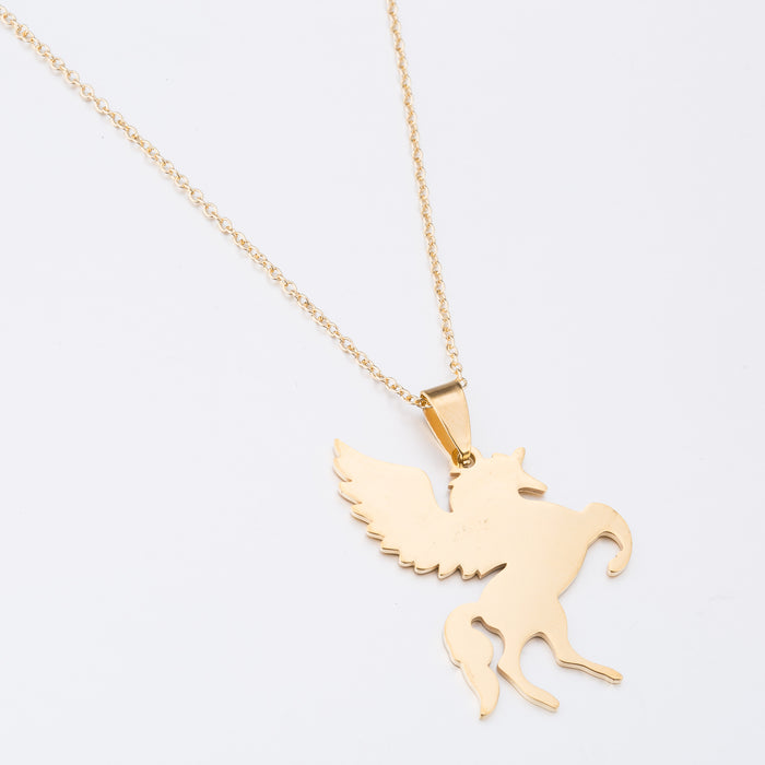 Flying horse necklace, European and American personalized animal pendant women's necklace cross-border direct supply wholesale