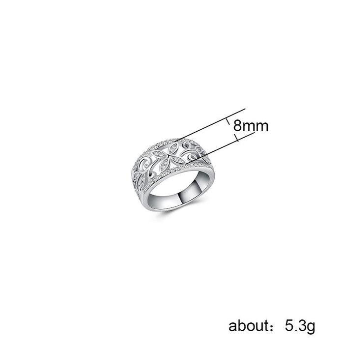 Four Leaf Clover Gold Plated Women's Ring Zircon Gold Plated Silver High Quality Jewelry