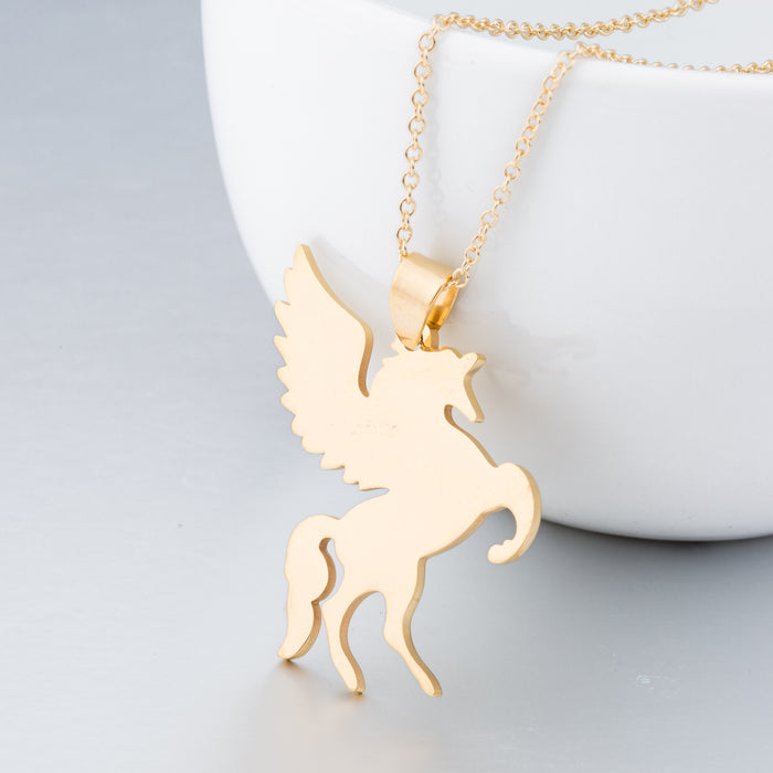 Flying horse necklace, European and American personalized animal pendant women's necklace cross-border direct supply wholesale