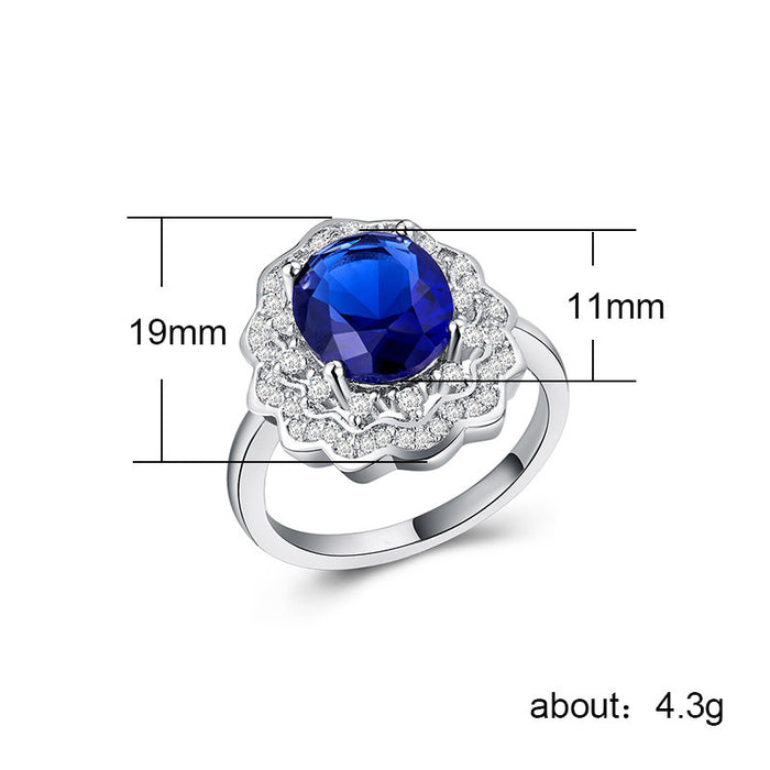 Purple Zircon Ring Silver Plated Fashion Women Jewelry Wholesale